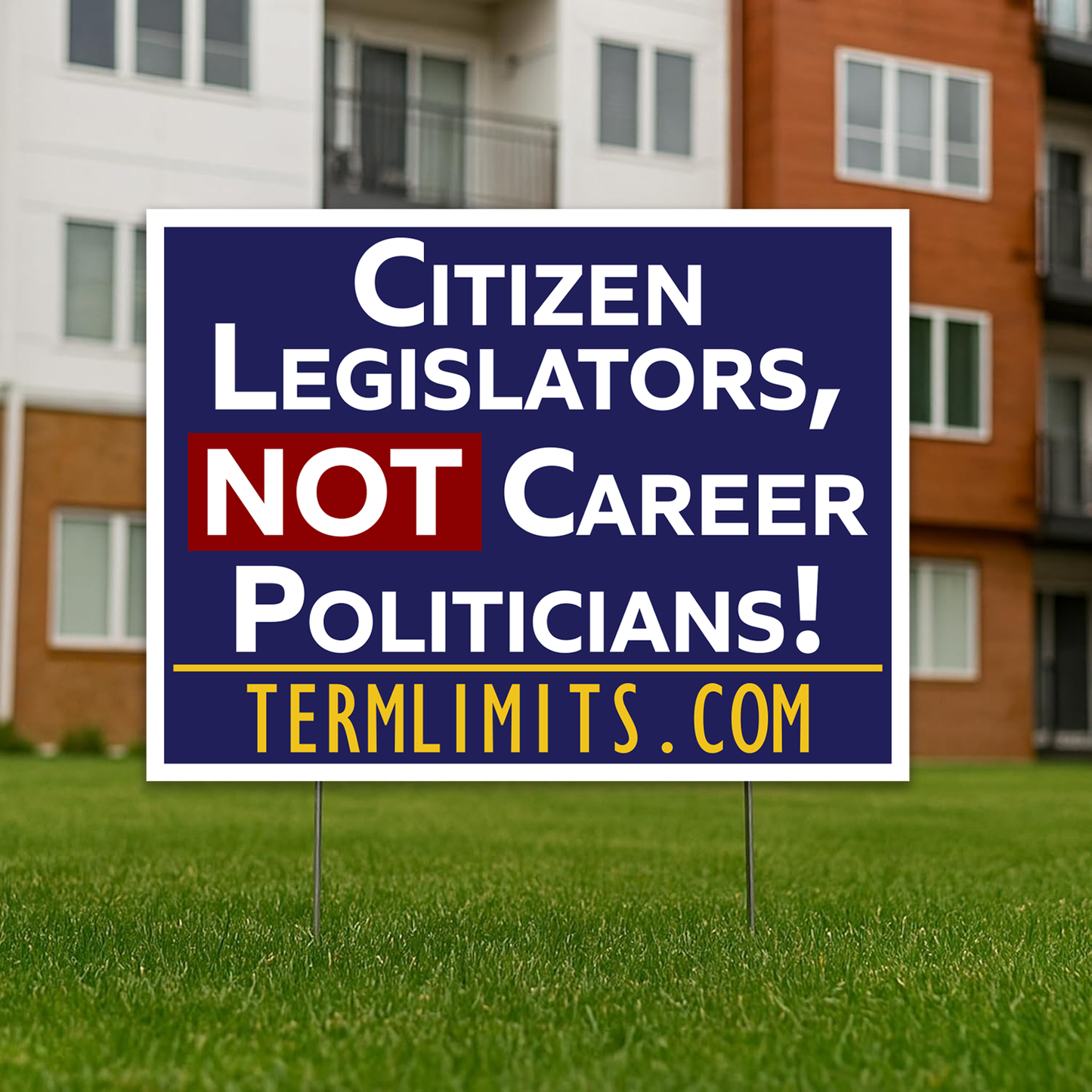 US Term Limits Yard Sign with Stakes | 18x24-Inches | Citizen Legislators