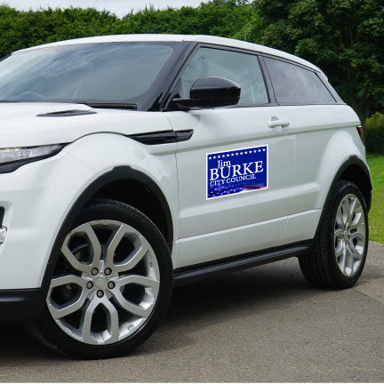 A campaign car magnet