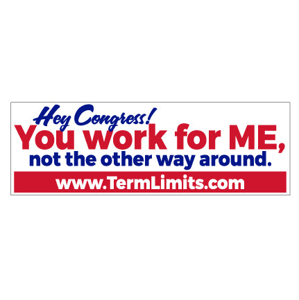 Term Limits Hey Congress 3"x9" Vinyl Bumper Sticker (Set of Two) FREE SHIPPING (19727)