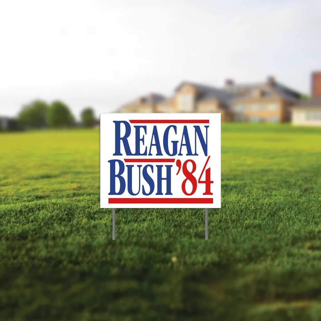 Reagan Bush '84 Gift Pack - Yard Sign, Decal & Can Cooler - FREE SHIPPING