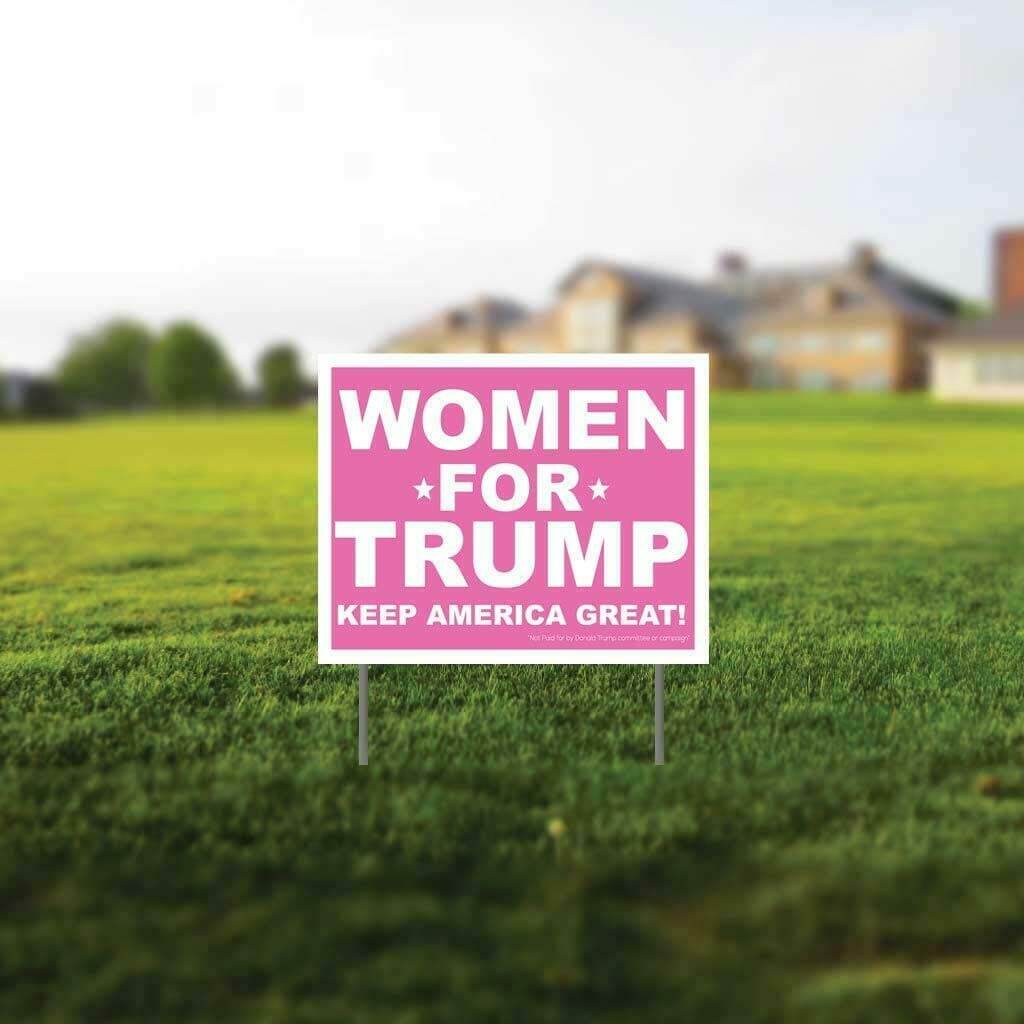 Women for Trump 2024 Gift Pack - 11"x14" Yard Sign w/stakes, Decal & Can Cooler - FREE SHIPPING