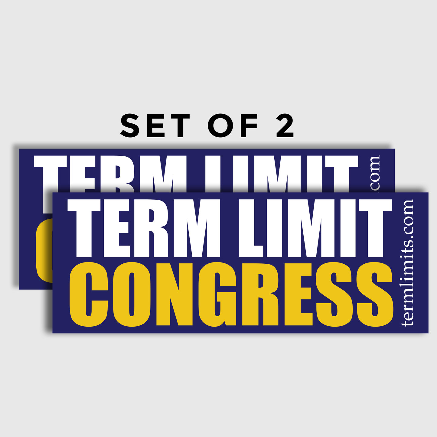 US Term Limits Bumper Sticker or Bumper Magnet | Set of 2 |  3x9 Inches
