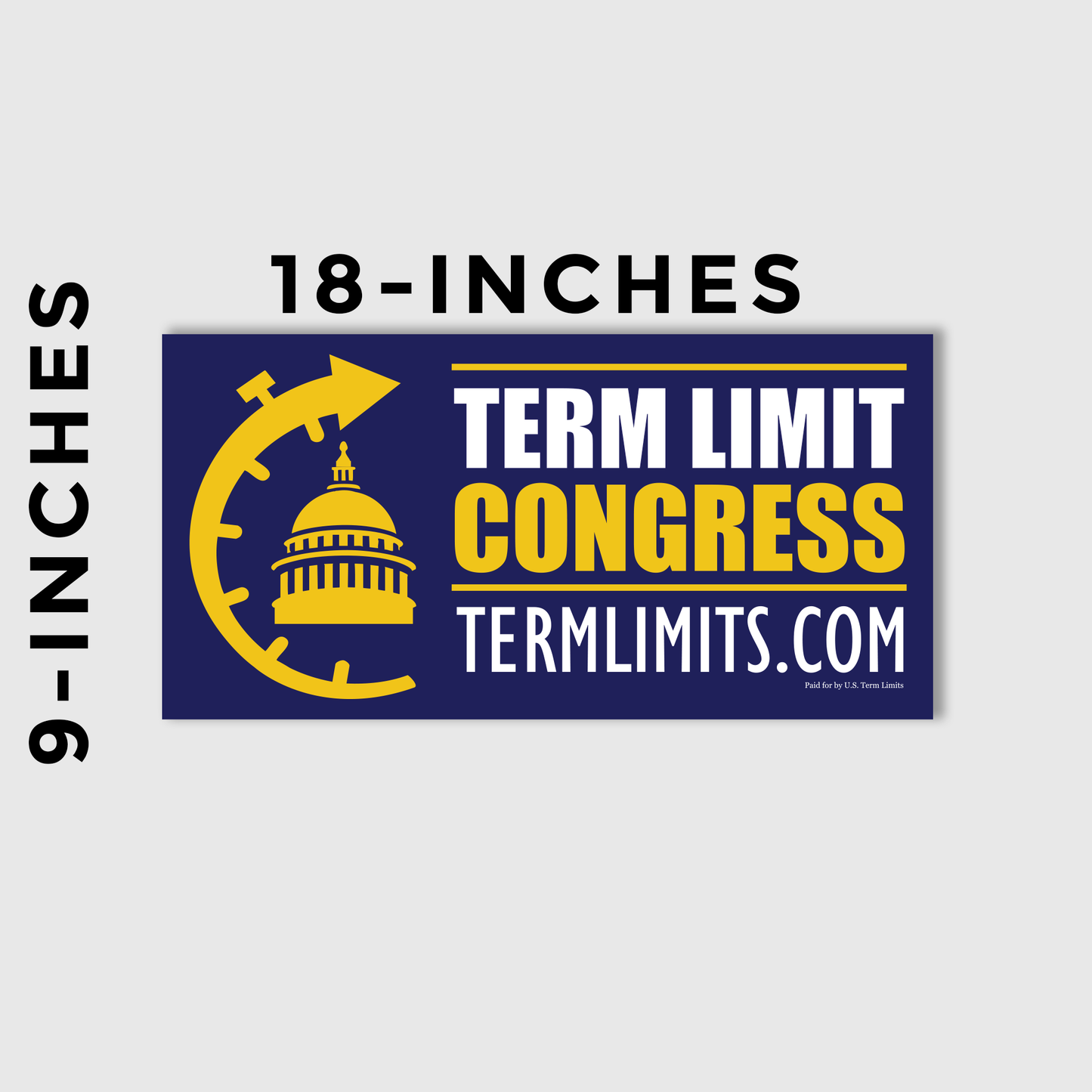 US Term Limits Car Magnet 9x18-Inches