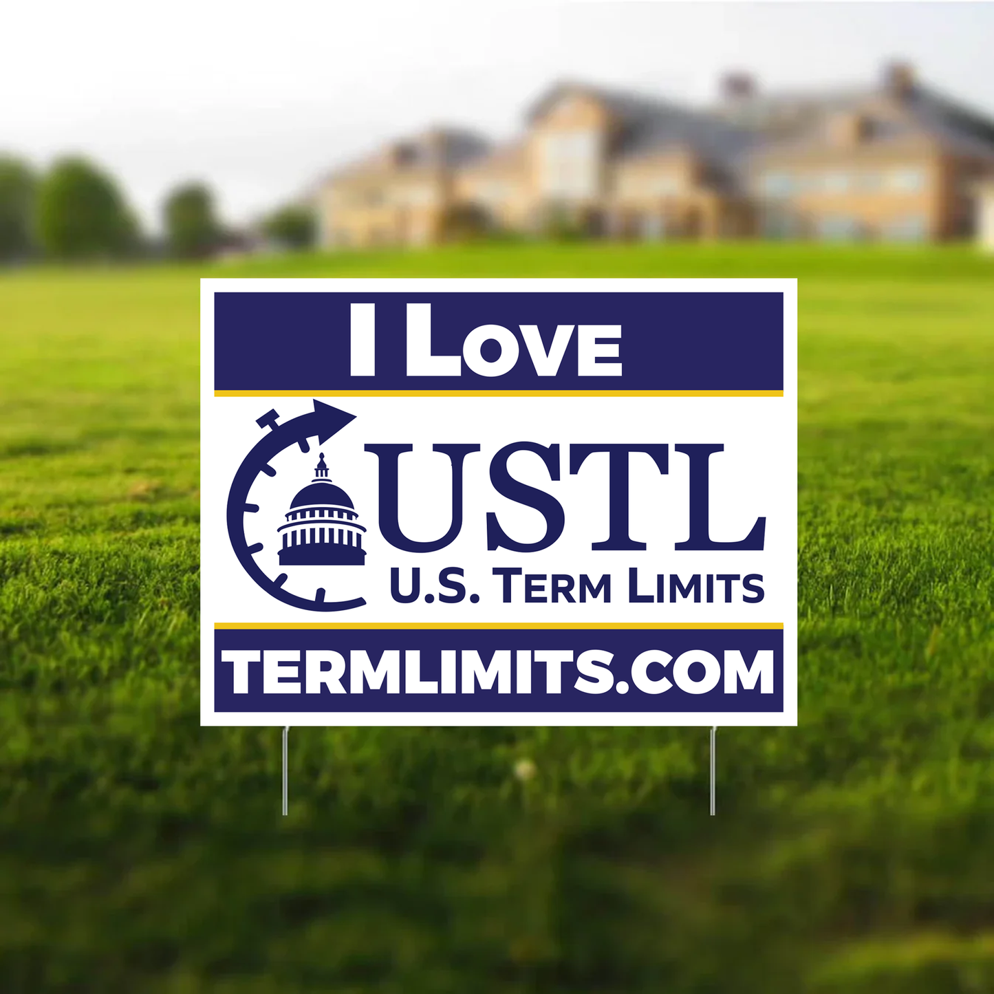 US Term Limits Yard Sign with Stakes | 18x24-Inches | I Love Term Limits