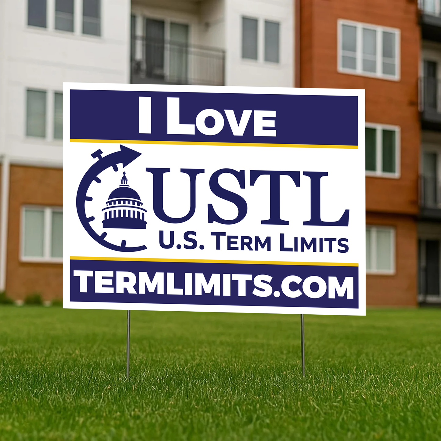 US Term Limits Yard Sign with Stakes | 18x24-Inches | I Love Term Limits