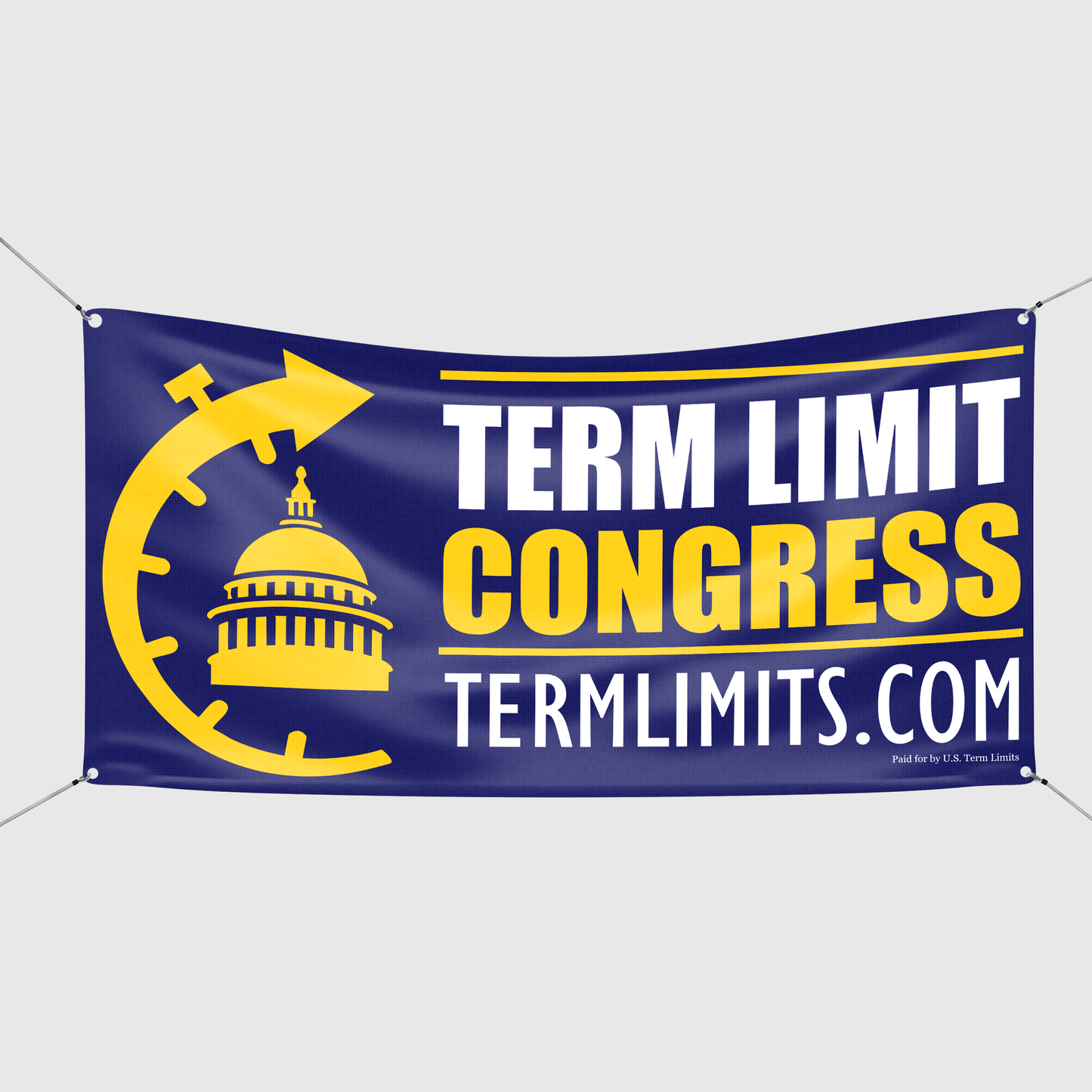 US Term Limits Yard Sign and Banner Bundle | Two 18"x24" Yard Signs with Stakes | One 3'x6' Banner