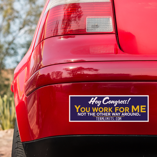 US Term Limits Bumper Sticker or Bumper Magnet | Set of 2 |  3x9 Inches | Hey Congress