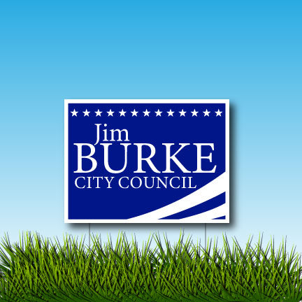 A campaign yard sign