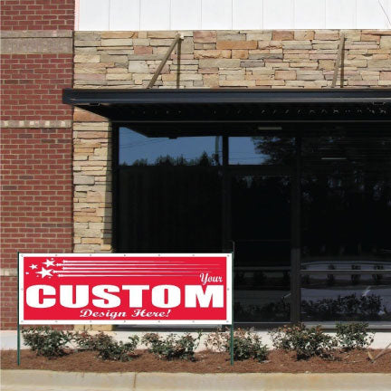 A custom printed campaign banner