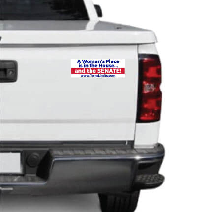 Term Limits A Woman's Place 3"x9" Vinyl Bumper Sticker (Set of Two) FREE SHIPPING (19728)