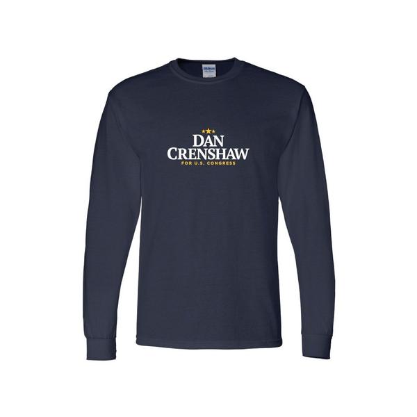 Navy Blue Dan Crenshaw Logo Long Sleeve Shirt